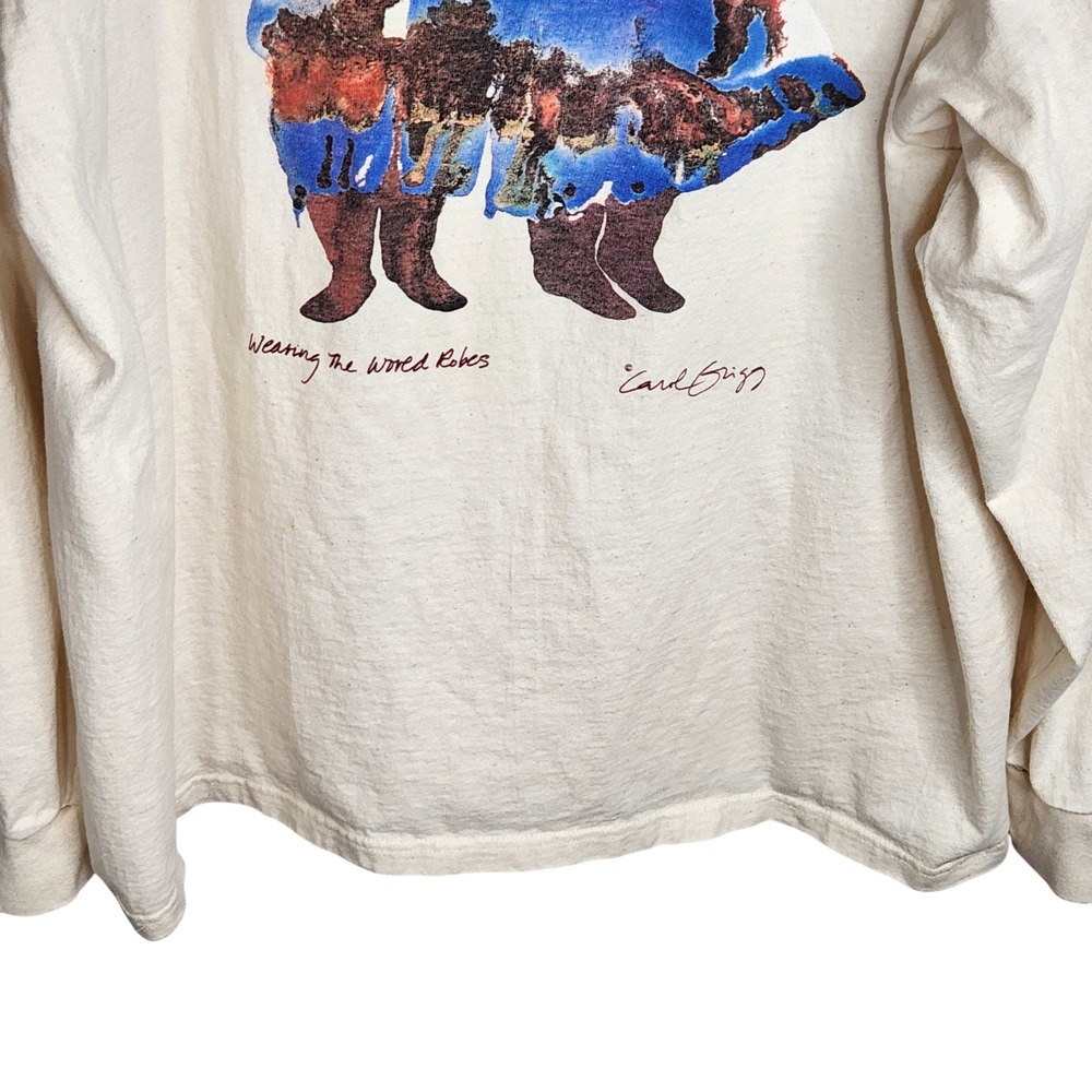 Vintage Native Art Shirt Mens XL Wearing the World Robes Carol Grigg Long Sleeve - Picture 4 of 12